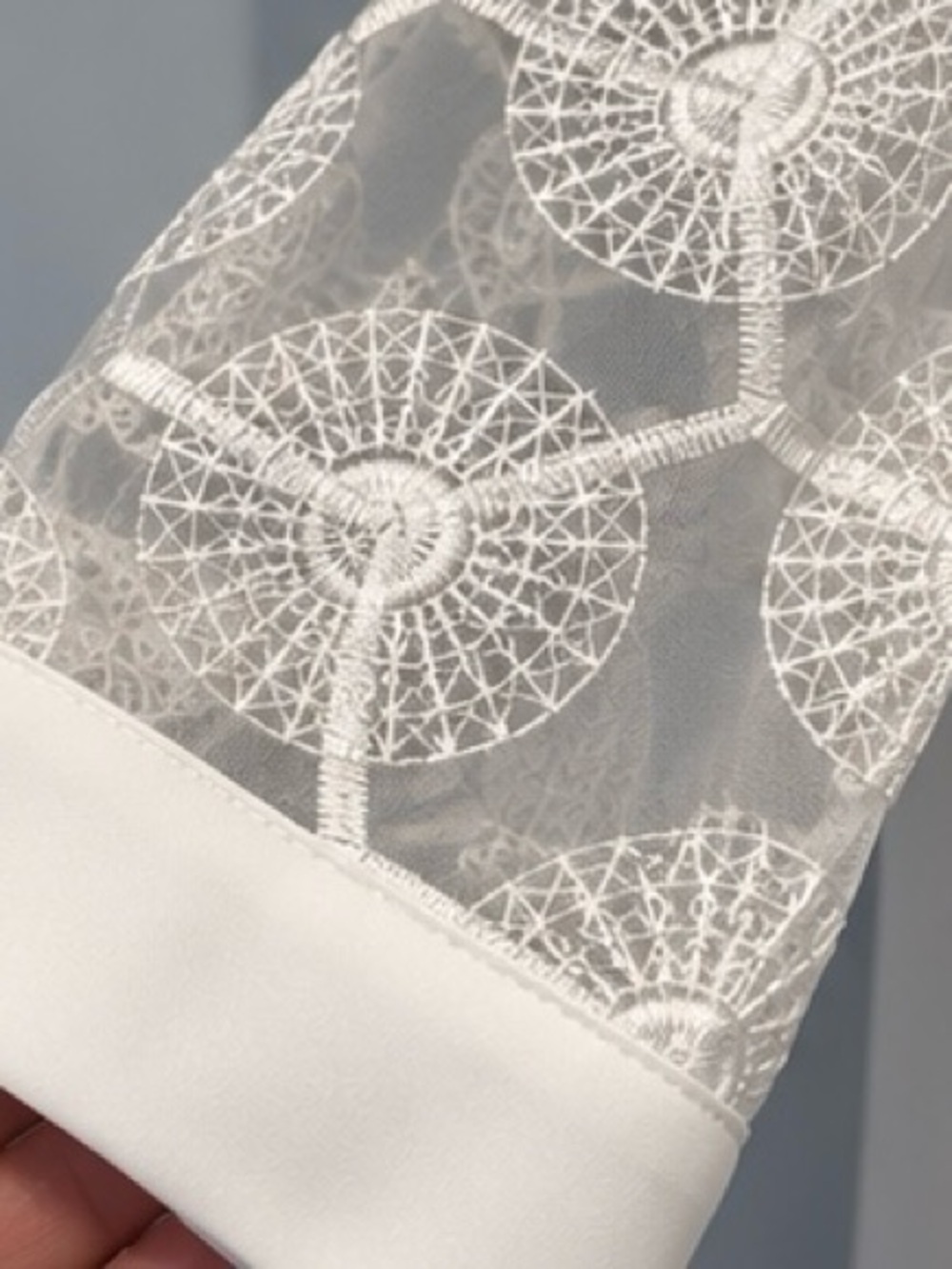 Anne Fontaine “Alba” White Lace 3/4 Sleeve Blouse — NWT - Picture 8 of 10